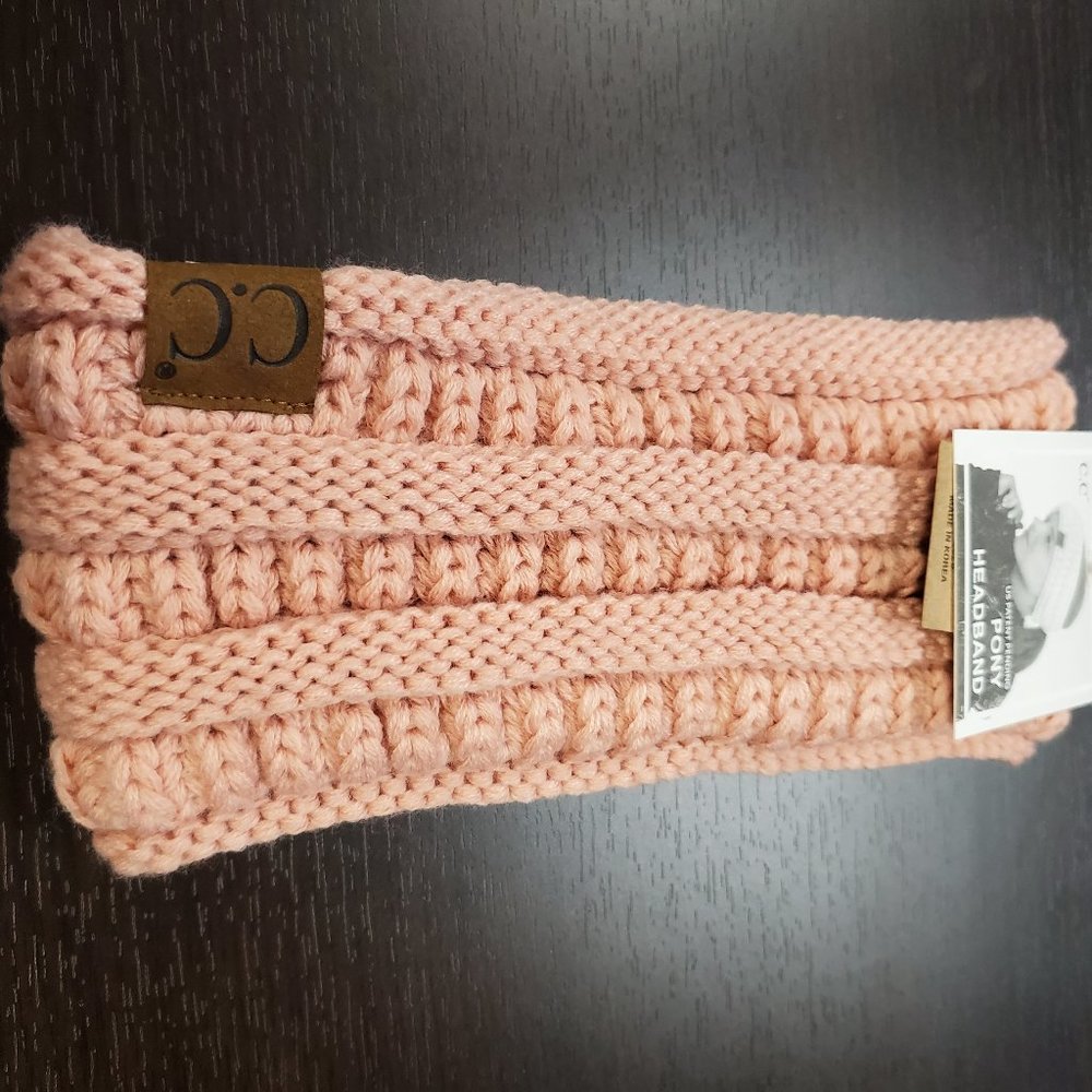 Solid Ribbed Ponytail Headband